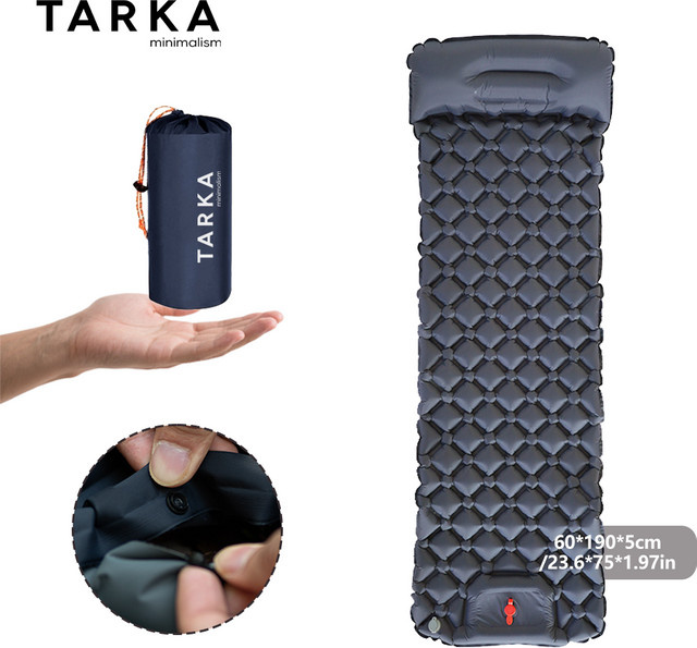 TARKA Aufblasbare Camping Isomatte Ultraleichtes Luftkissen in Grau - Bild 1