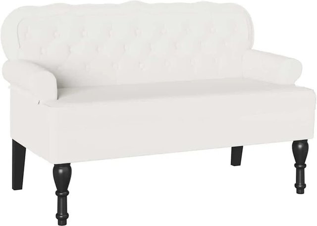 vidaXL Chesterfield Bank in Weiß aus Kunstleder, B/T/H: 119,5 x 64,5 x 75 cm - Bild 1