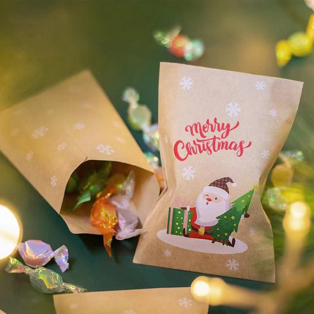 24er Set Ataozhekou Kraftpapiertüten in Braun zur Geschenkverpackung für Kekse und Süßigkeiten für Weihnachten und Partys - Bild 1