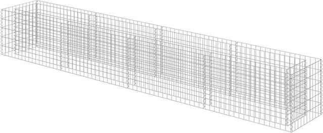 DELUKE Gabionen Hochbeet ROON aus verzinktem Stahl in Silber, B/T/H: 360 x 50 x 50 cm - Bild 1