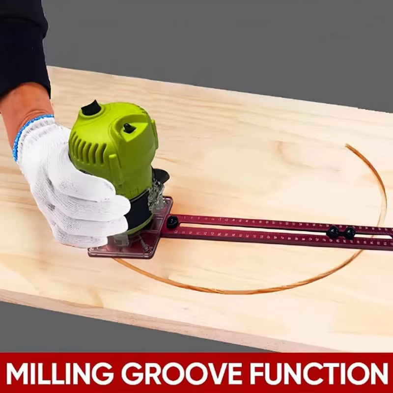 KPXIN 4 in 1 Router Kreis Schneide Jig für Holzbearbeitung, Rot, Durchmesser: 15 cm bis 120 cm - Bild 5