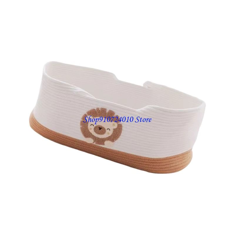 77HD Baby-Schlafkorb aus Baumwolle, handgewebt, Brown and white lion - Bild 2