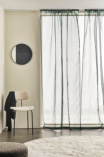 Jotex XENO Multifunktionsgardine, 2er-Set, Transparent Grün, Polyester, Waschbar - Bild 1