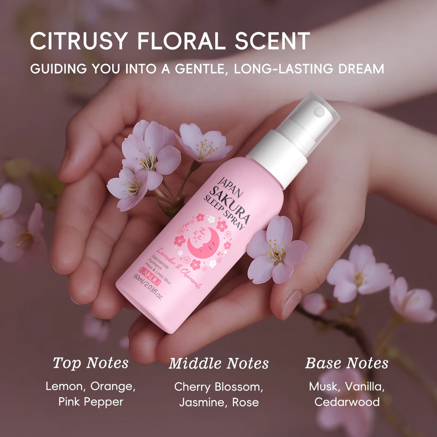 LAIKOU Japan Sakura Schlafspray Lavendel-Kamille, 60 ml, Unisex - Bild 3