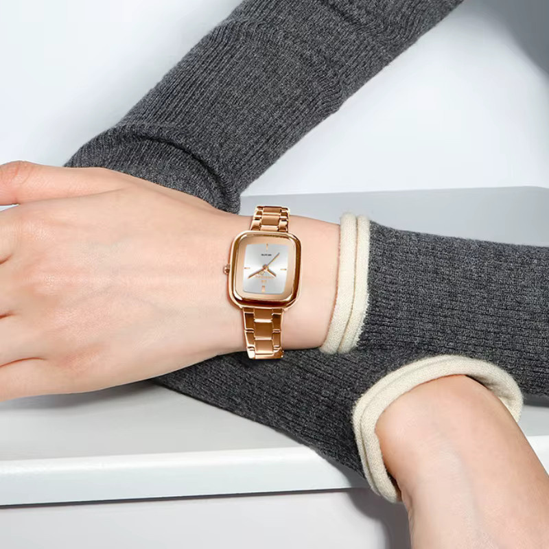 NAVIFORCE Armbanduhr, Quarz, Edelstahl, Eckig, Roségold, Damen - Bild 2