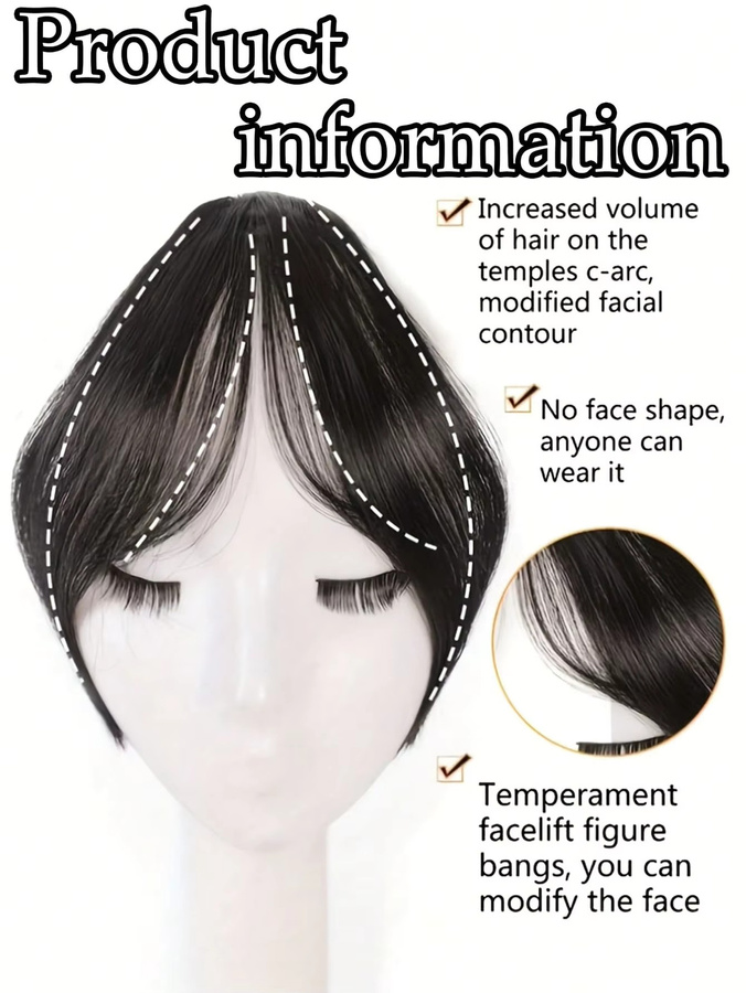 AOOSOO HAIR Syntheseperücke mit Pony, Haarverlängerung, Clip-in - Bild 4