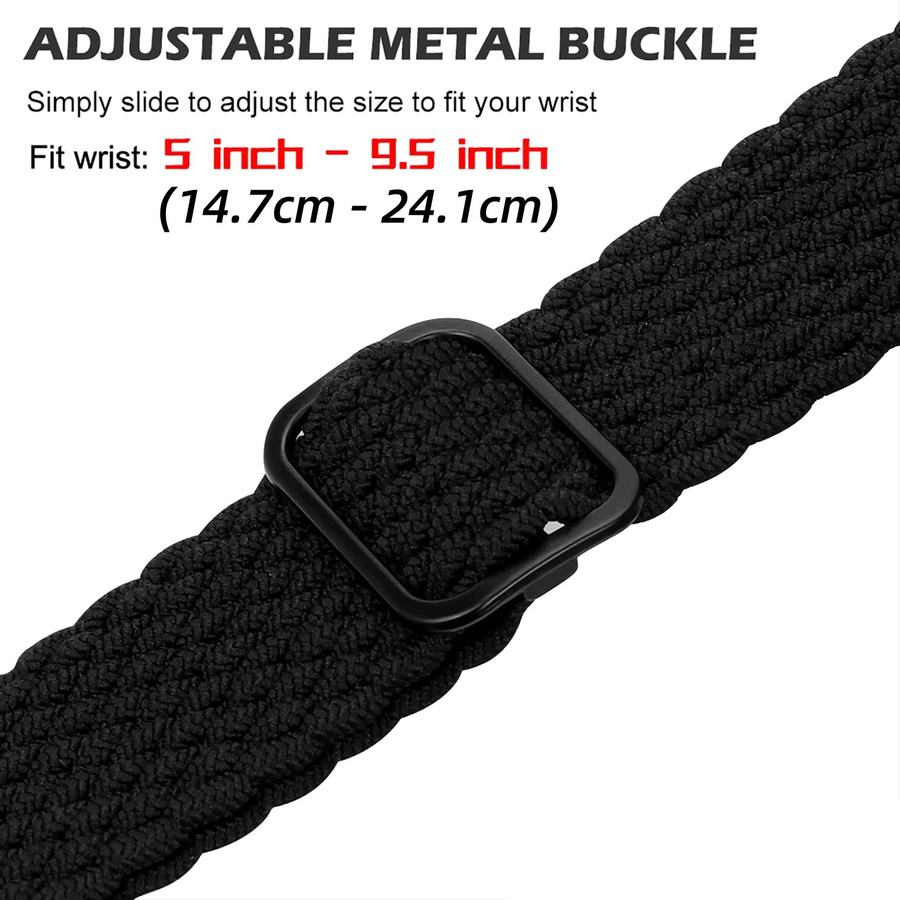 Apple Uhrenarmband, Geflochtenes Stretchband, Schwarz, 38–49 mm - Bild 2