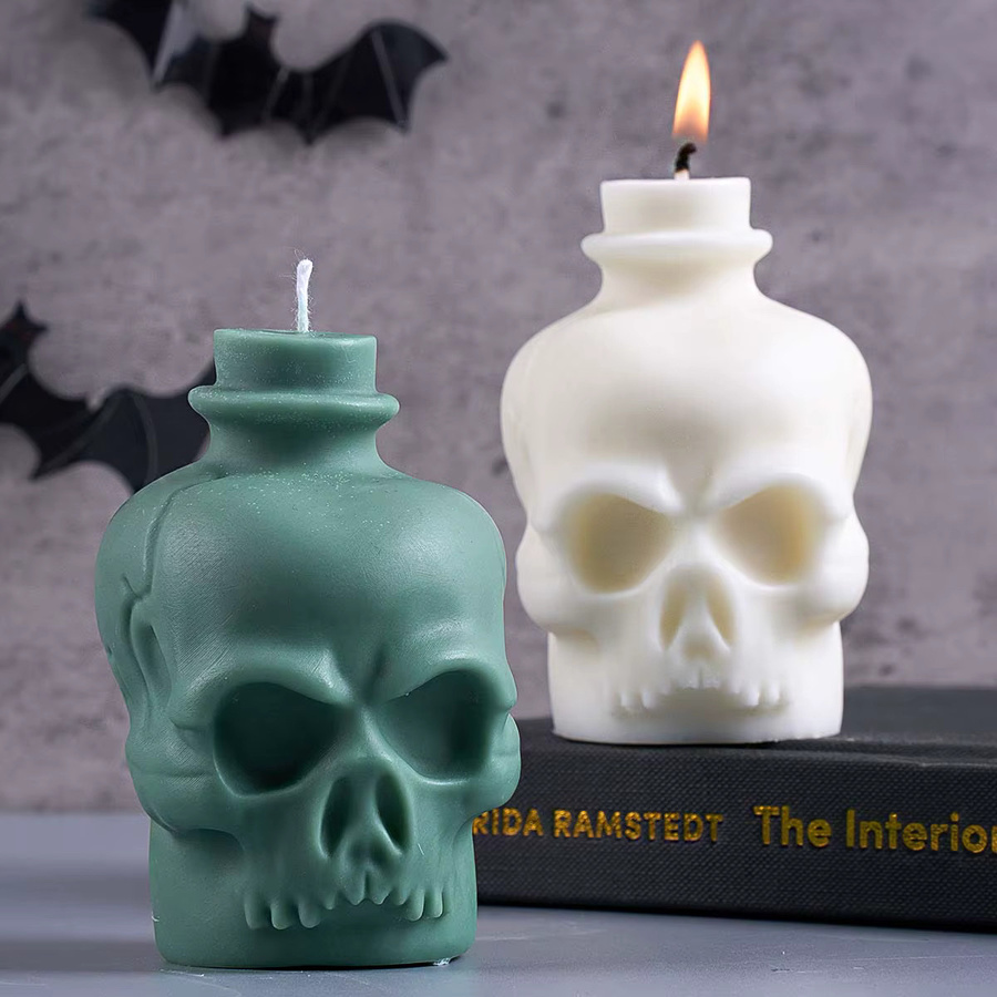 UDOCOOL Silikon Kerzenform in Schädel-Design für DIY Handgemachte Seife, Gips und Harz-Handwerk für Halloween-Dekorationen - Bild 4