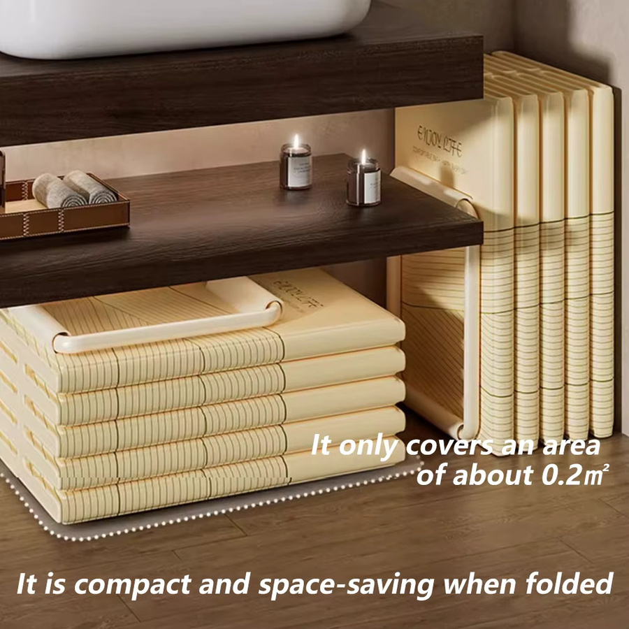 Faltbare Badewanne von YUNMIAN in Beige, tragbare Doppel-Badewanne aus PVC für Erwachsene, 1,5 m Länge - Bild 5