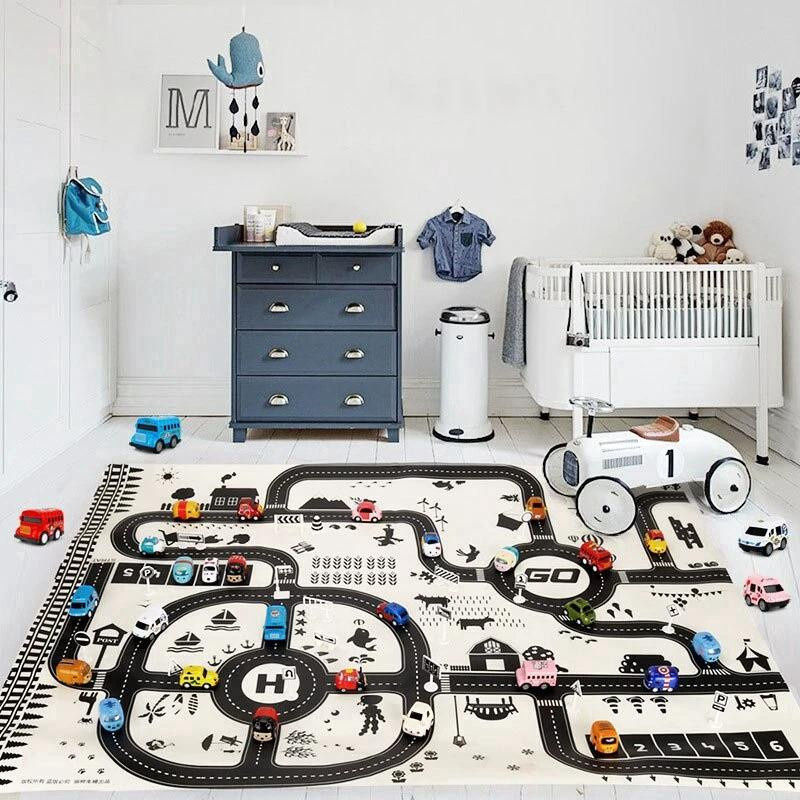 XDR Straßenmatte Stadt und Straße Spielmatte aus Vliesstoff für Kinder ab 3 Jahren - Bild 1