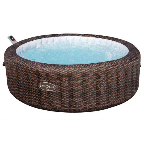 Bestway LAY-Z-SPA Bali aufblasbarer Whirlpool mit AirJet Technologie für 7 Personen in Braun, Durchmesser: 216 cm, Höhe: 71 cm - Bild 7