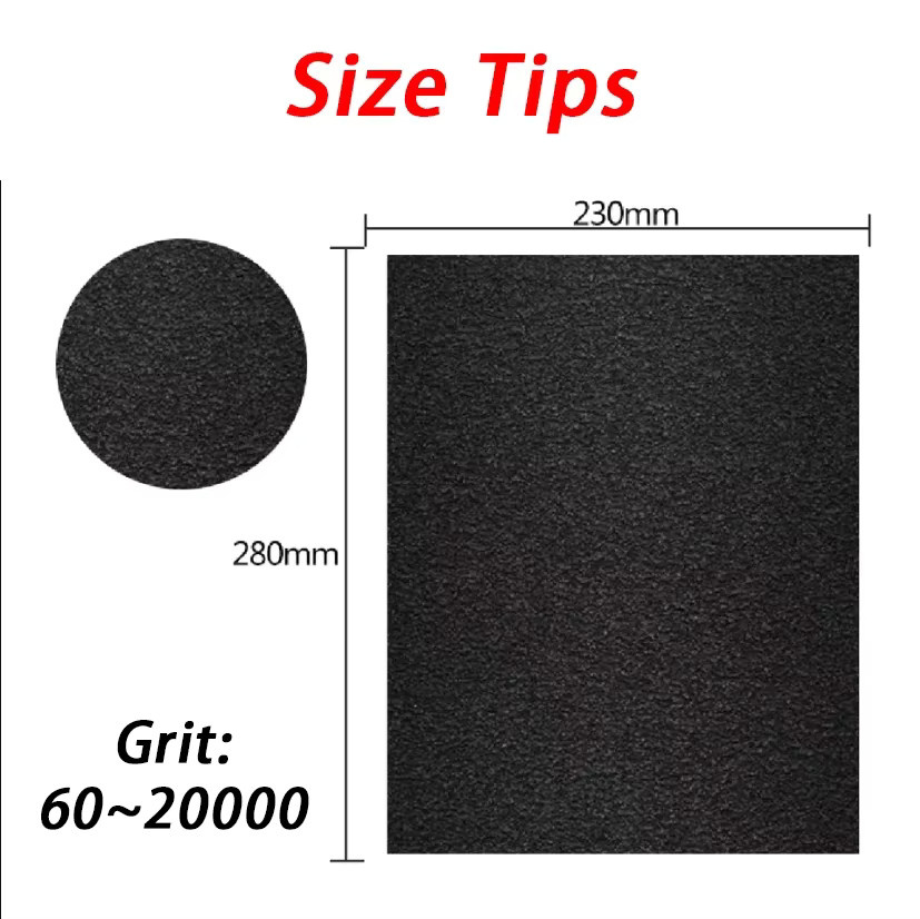 XMSJ Siliziumkarbid-Schleifpapier für Holz und Metall, wasserfest für Nass- und Trockenschleifen, B: 28,0 cm, H: 23,0 cm - Bild 4