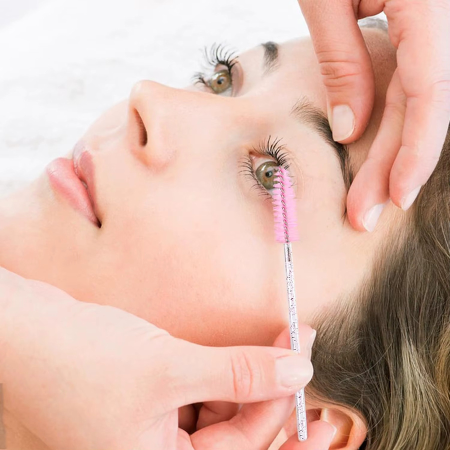 RUZOFO Einweg-Mascara-Stäbe, 100 Stück, Wimpernspulen mit Kristall-Design - Bild 4