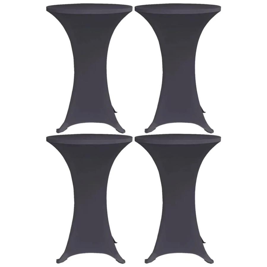 DELUKE 4er Set Stretch-Stehtischhussen AMAU in Anthrazit, elastische Tischhusse für runde Stehtische, Durchmesser: 70 cm - Bild 2