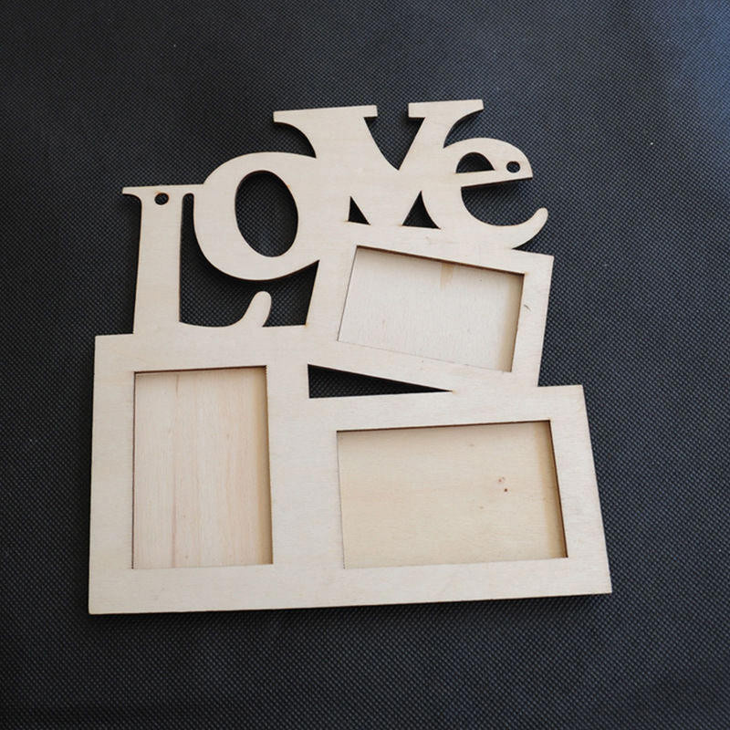 Holz Bilderrahmen mit Herz-Design in Burlywood für dein DIY Foto-Geschenk, B/H: 6 x 3,7 cm - Bild 2