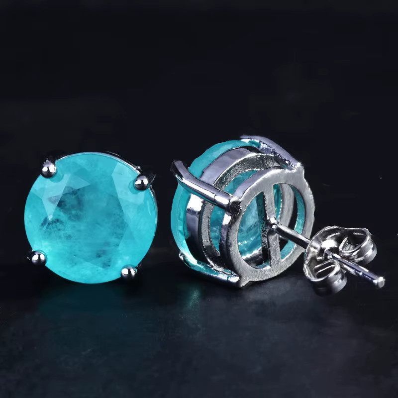 Ohrstecker 925 Sterling Silber, Paraiba-Turmalin, Damen - Bild 2