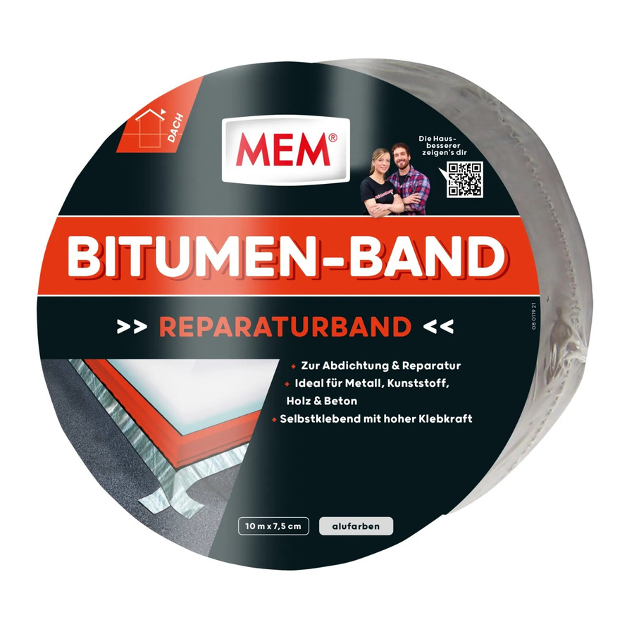 MEM Bitumen-Dichtungsband Alu Silber, Breite: 7,5 cm, Länge: 10 m - Bild 2