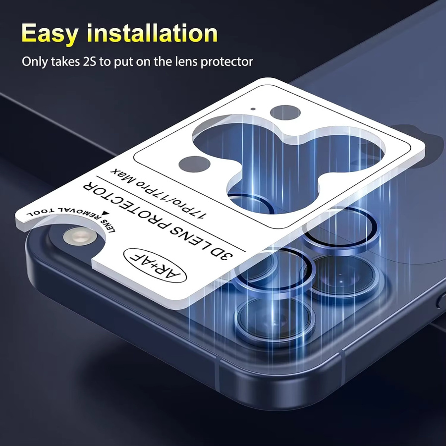 2-3 Stück Gehärtetes Glas Kamera Objektiv Schutzfilm für iPhone 17 Pro Max, 16 Plus, 15, 14, 13, Mini, 12, 11 in Transparent und Blau - Bild 4