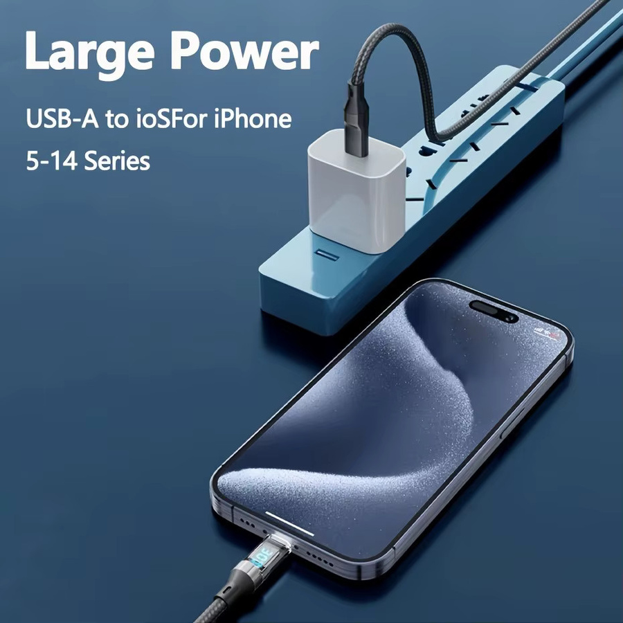 OOZCC PD 27W MAX Schnellladekabel mit LCD-Anzeige und transparentem Gehäuse, USB-A auf Lightning für iPhone, Datenübertragung - Bild 3