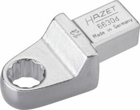Hazet Einsteck-Ringschlüssel 6630D-13 mit 14 x 18 mm Einsteck-Vierkant und Außen-Doppel-Sechskant-Tractionsprofil in Silber - Bild 1