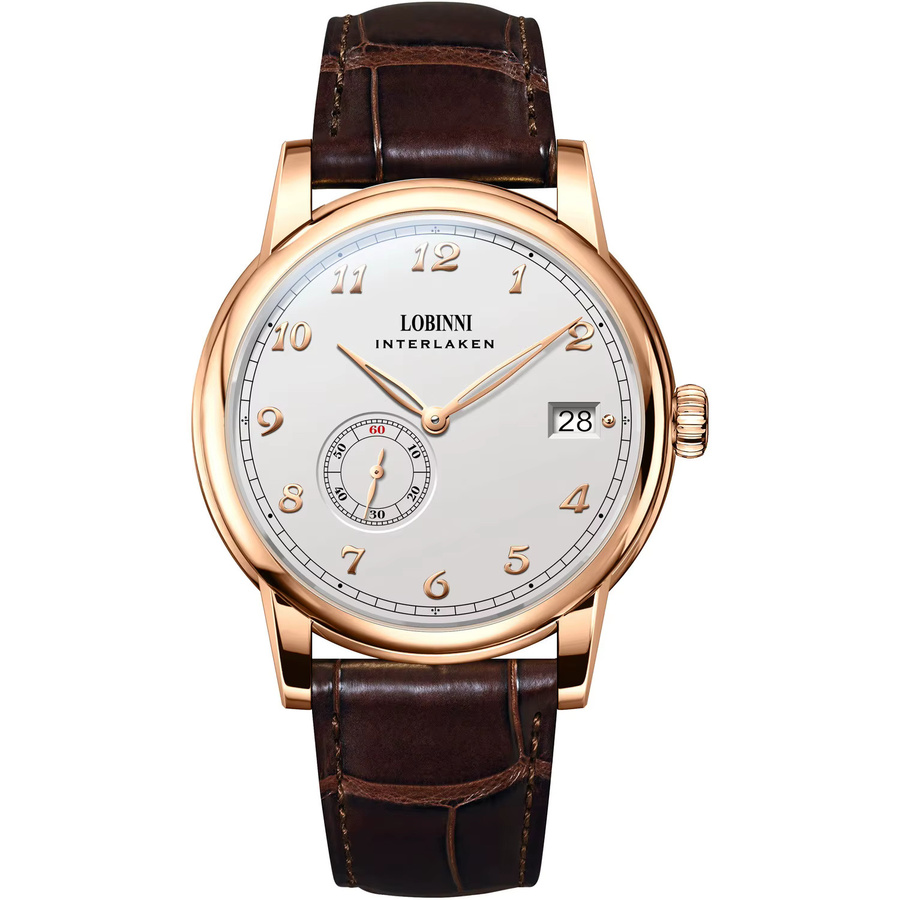 Lobinni Armbanduhr Automatik, Edelstahl, Leder, 40 mm, Herren - Bild 6