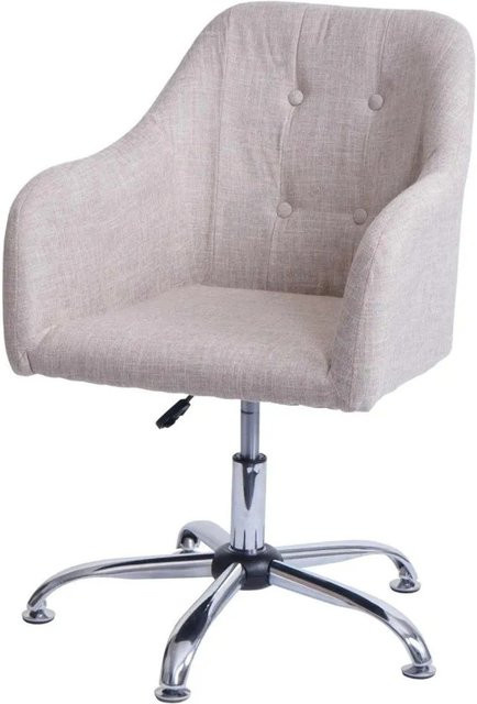 MCW Esszimmerstuhl L92 mit Armlehnen, drehbar und höhenverstellbar, Textil Creme/Beige - Bild 1
