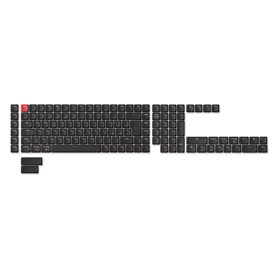 Keychron ISO Low Profile Shine-Through ABS LSA Tastenkappen-Set für mechanische Tastaturen in Schwarz - Bild 2