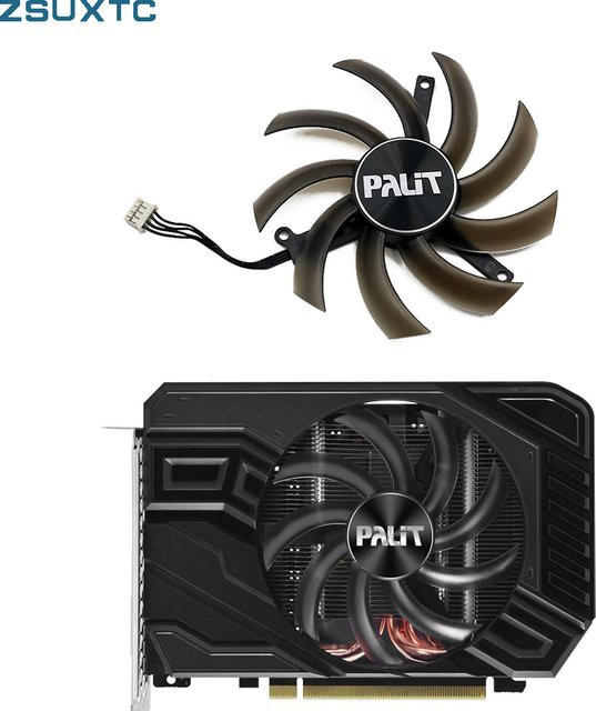 Palit Grafikarten Lüfter TH1012S2H-PAA01 für GTX 1660 Ti, 1660 SUPER, 1660 und 1650 StormX OC in Schwarz - Bild 1
