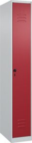 C+P Spind Classic PLUS mit 1 Abteil, Lichtgrau/Rubinrot, H x B x T: 185 x 30 x 50 cm - Bild 1