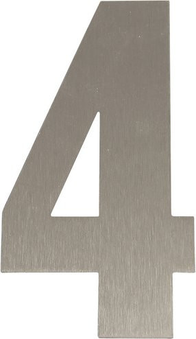 ALPERTEC Hausnummer 4 aus Edelstahl in Silber, B/H/T: 15,7 x 22,7 x 1,8 cm - Bild 1