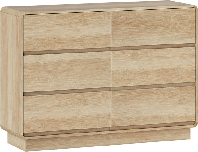 HOMCOM Anrichte mit 6 Schubladen und abgerundeten Kanten, Sideboard Kommode in Braun, B/T/H: 120 x 38 x 86 cm - Bild 1