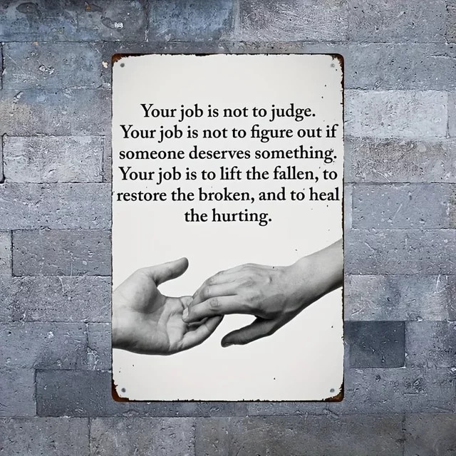 Motivierende Metallwandkunst Potdemiel Fix the Broken, Heal Hurt Eisen-Posterschild mit inspirierendem Zitat, B/H: 30,0 x 20,0 cm - Bild 1