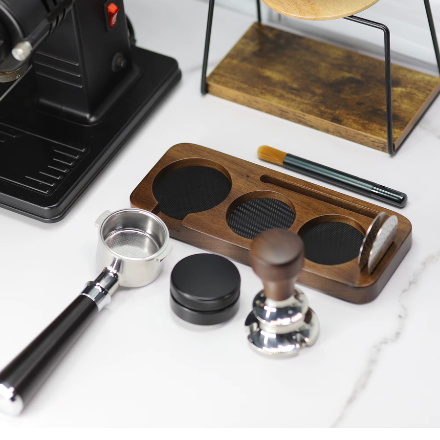 EDLEXKAFFEE Siebträger Organizer aus Kiefernholz für Tamper und Zubehör, Farbe: Braun/Beige - Bild 2