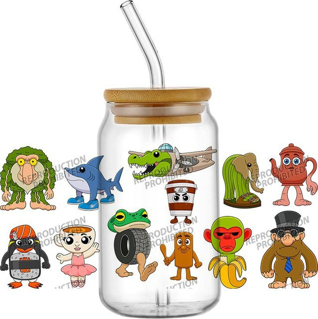 Funko UV DTF 3D Transfer-Aufkleber für Glasbecher 16oz in Multicolour für DIY und Bastelprojekte - Bild 1