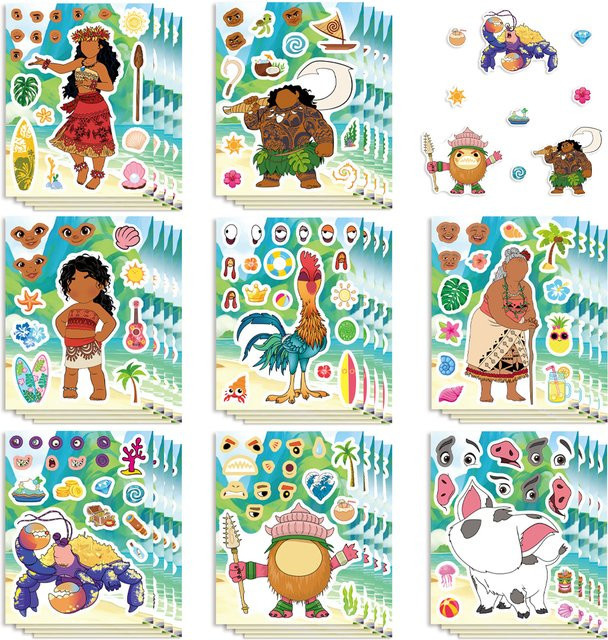 Disney Moana Maui Simea Puzzle-Aufkleber, 16 Blatt - Bild 1