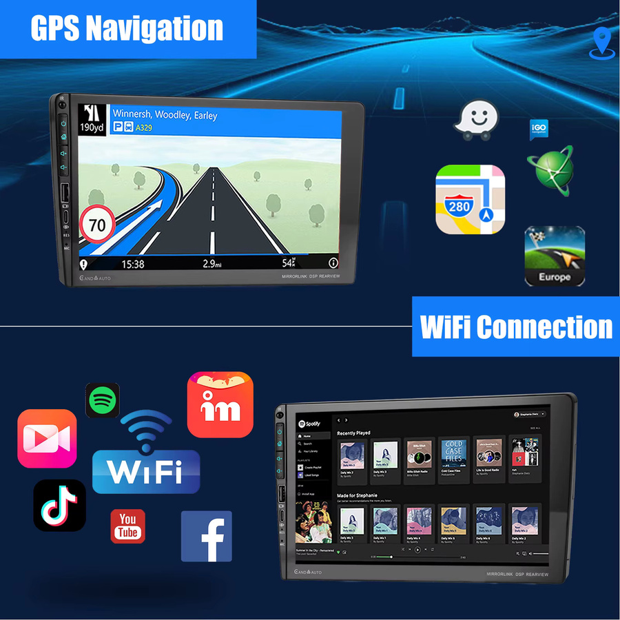 ESSGOO Android 15 Autoradio für VW T5 Multivan 2010-2015 mit 9 Zoll Display, 4+64 GB, Bluetooth, Wireless CarPlay, Android Auto, GPS, WiFi und USB Type-C in Schwarz - Bild 5