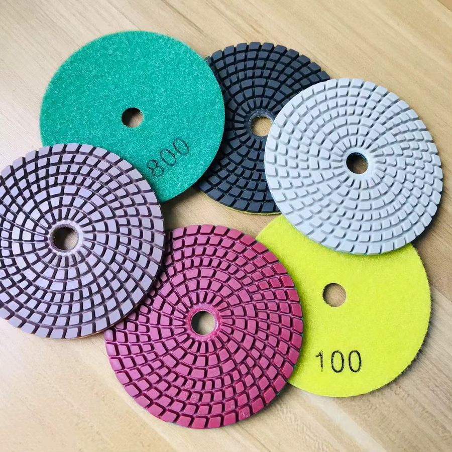 RSMXYO Diamant-Polierpads Set für Granit und Marmor, 100 mm Durchmesser, Super Metal Bond Nasspolierpads für Stein, 1/6/7 Stück - Bild 4