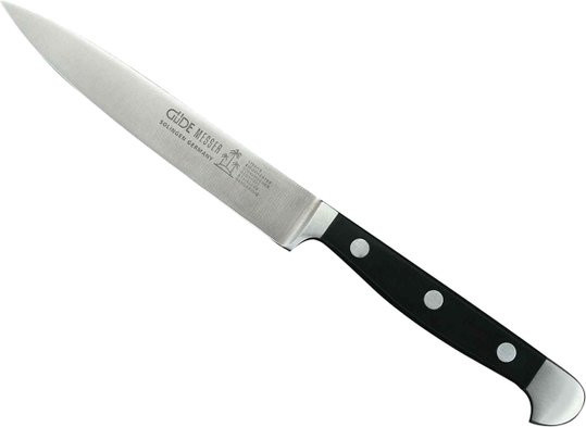 Güde Spickmesser Alpha aus Edelstahl mit schwarzem Kunststoffgriff, Länge: 13 cm - Bild 1