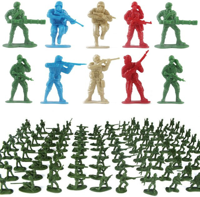 JXB Militärsoldat Miniaturfiguren aus Kunststoff in Blau, 30 oder 48 Stück, hochdetailliertes Armeemodell-Set für Sammler und Dioramen, Höhe: 5 cm - Bild 1
