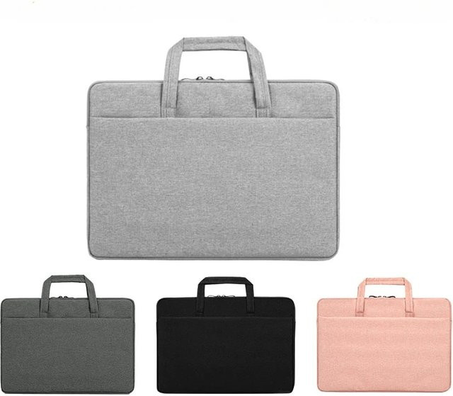 Laptop-Tragetasche mit wasserdichtem und stoßdämpfendem Samt-Innenfutter für MacBook Pro 13, 14, 15 Zoll in Schwarz und Grau - Bild 1