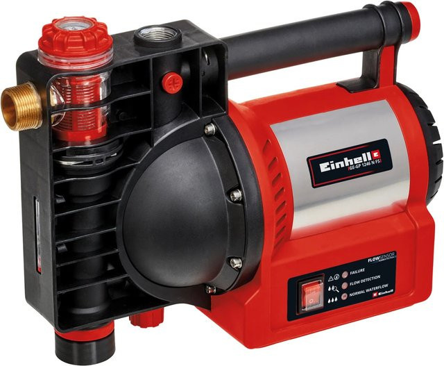 Einhell Gartenpumpe GE-GP 1246 N FS in Silber-Rot - Bild 1