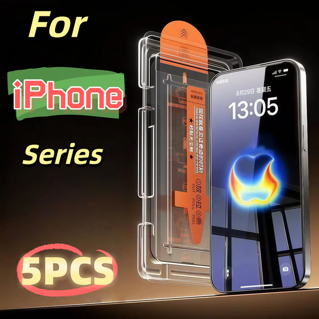 5er Pack Anti-Spy Panzerglas Display Schutz für Apple iPhone 17 Air 16 Pro Max 15 14 13 12 11 XS XR in Transparent - Bild 1