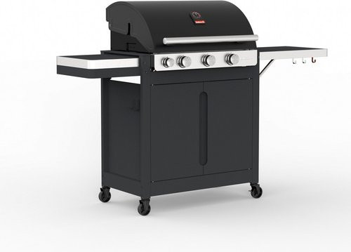 BARBECOOK Gasgrill Stella 3201 in Schwarz mit 4 Brennern, Grillfläche: 62 x 43 cm, inklusive Seitenbrenner, Warmhalterist und Thermometer - Bild 1