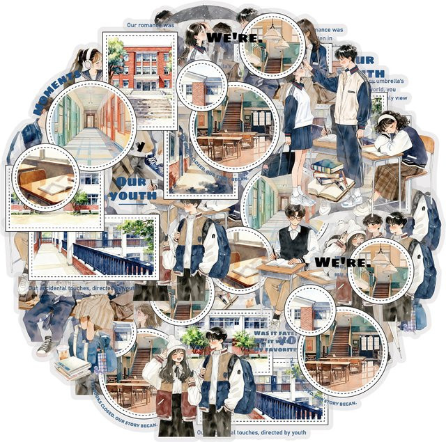 Etori Life Campus-Love-Tagebuch-Aufkleber, 15-teiliges Set - Bild 1