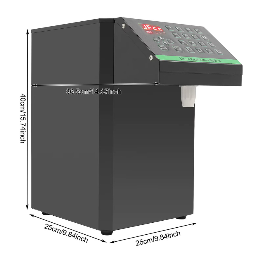 Bymaocar Automatischer Fruchtzuckerspender aus Edelstahl, 8L Sirupspender für Bubble Tea, 220V 120W, Silber/Schwarz - Bild 3
