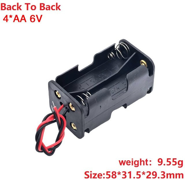 TERFPV AA-Batteriehalter in Schwarz, doppellagige Kunststoff-Aufbewahrungsbox für 4, 6 oder 8 Batterien mit Kabelanschluss - Bild 1