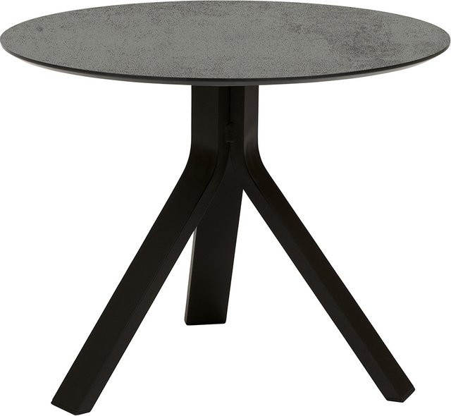 Stern Beistelltisch Freddie rund aus Aluminium in Schwarz Matt mit Tischplatte Silverstar 2.0 Zement, Durchmesser: 55 cm, Höhe: 43 cm - Bild 1
