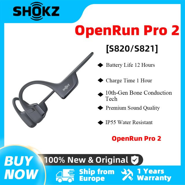 Shokz OpenRun Pro 2 S820/S821 Sport-Kopfhörer Open-Ear-Ohrhörer mit Bluetooth 5.3, Geräuschunterdrückung und Mikrofon, IP55 wasserdicht, Orange - Bild 1