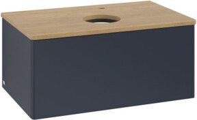 V&B Waschtischunterschrank Antao ohne Frontstruktur in Eiche Honig lackiert, B/T/H: 80 x 50 x 36 cm - Bild 1