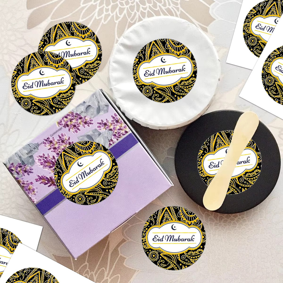 120 Ramadan Eid Mubarak Aufkleber in Gold für deine islamische Party-Dekoration und Geschenkverpackung - Bild 6